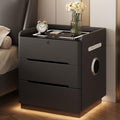 Dark Grey LED Nightstand with Wireless Charging Y331
