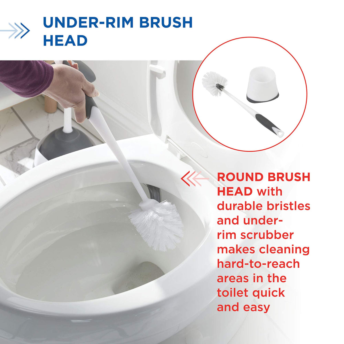 White Toilet Bowl Brush with Storage Caddy P615491