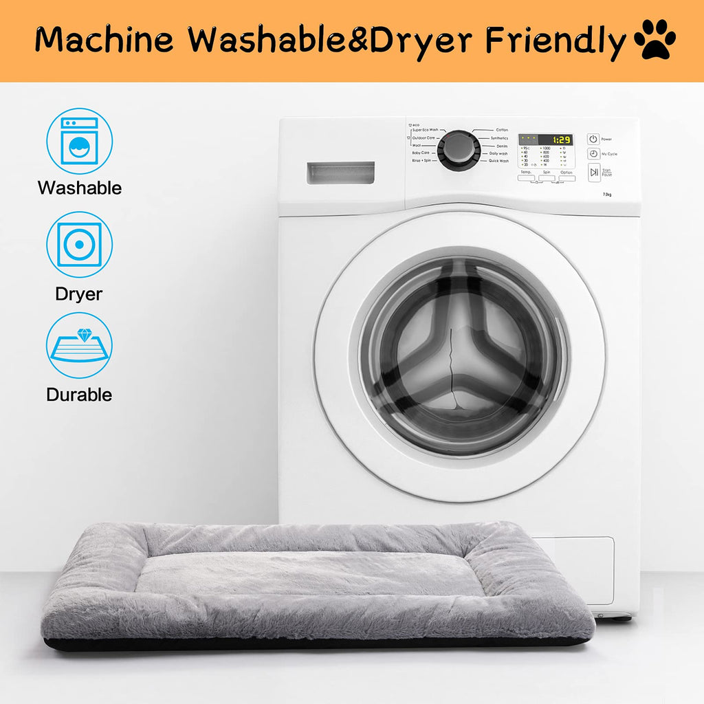 Washable Dog Crate Pad 36-Inch Gray O8577