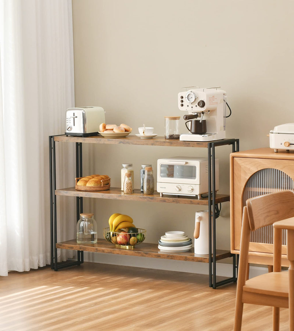 3-Tier Wood and Metal Bookshelf I293