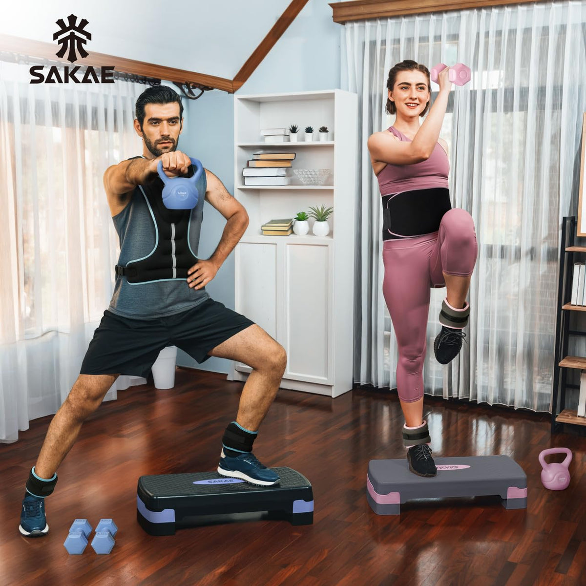 Adjustable Non-Slip Step Aerobics Platform Set V149