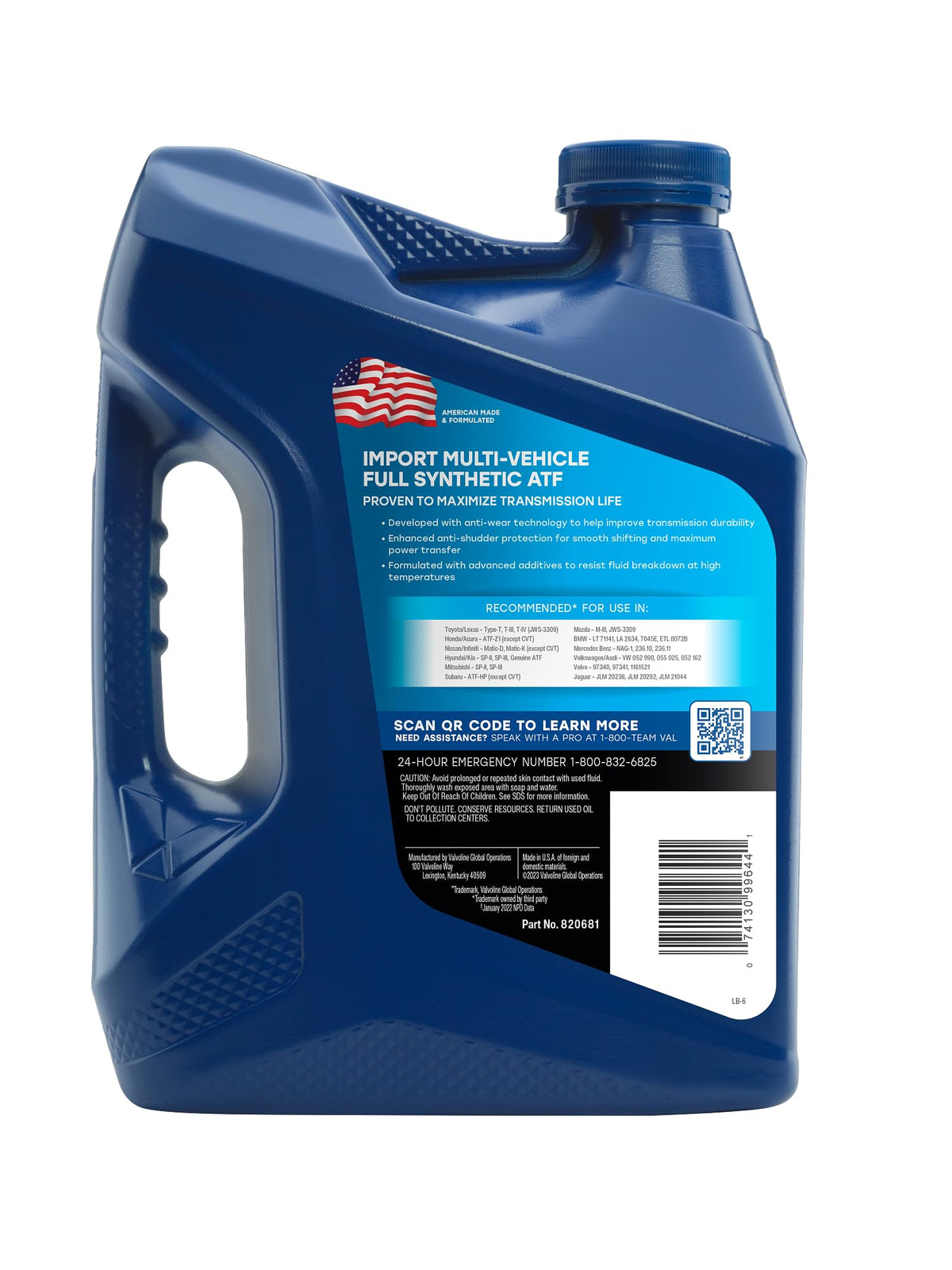 Full Synthetic Automatic Transmission Fluid 1 GA Case of 3 D801