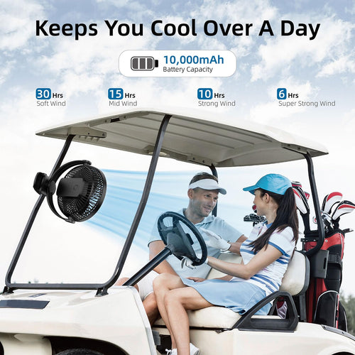10000mAh 8-Inch Rechargeable Clip on Fan D7854