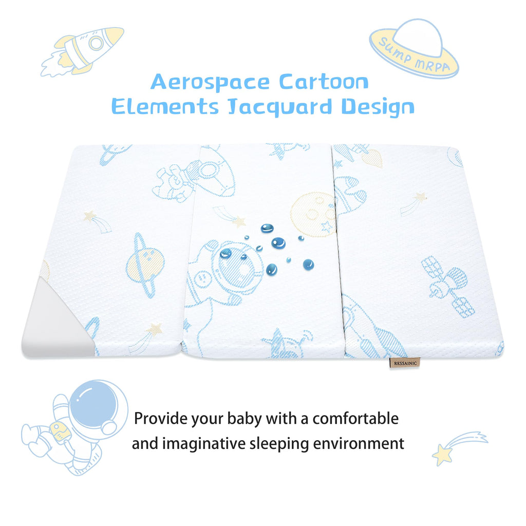 Trifold Portable Pack and Play Mattress Pad with Washable Cover A540