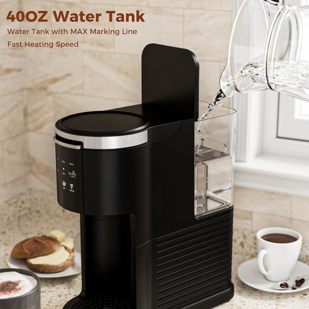 Single Serve 2 in 1 Coffee Maker with 40oz Removable Water Reservoir H456707