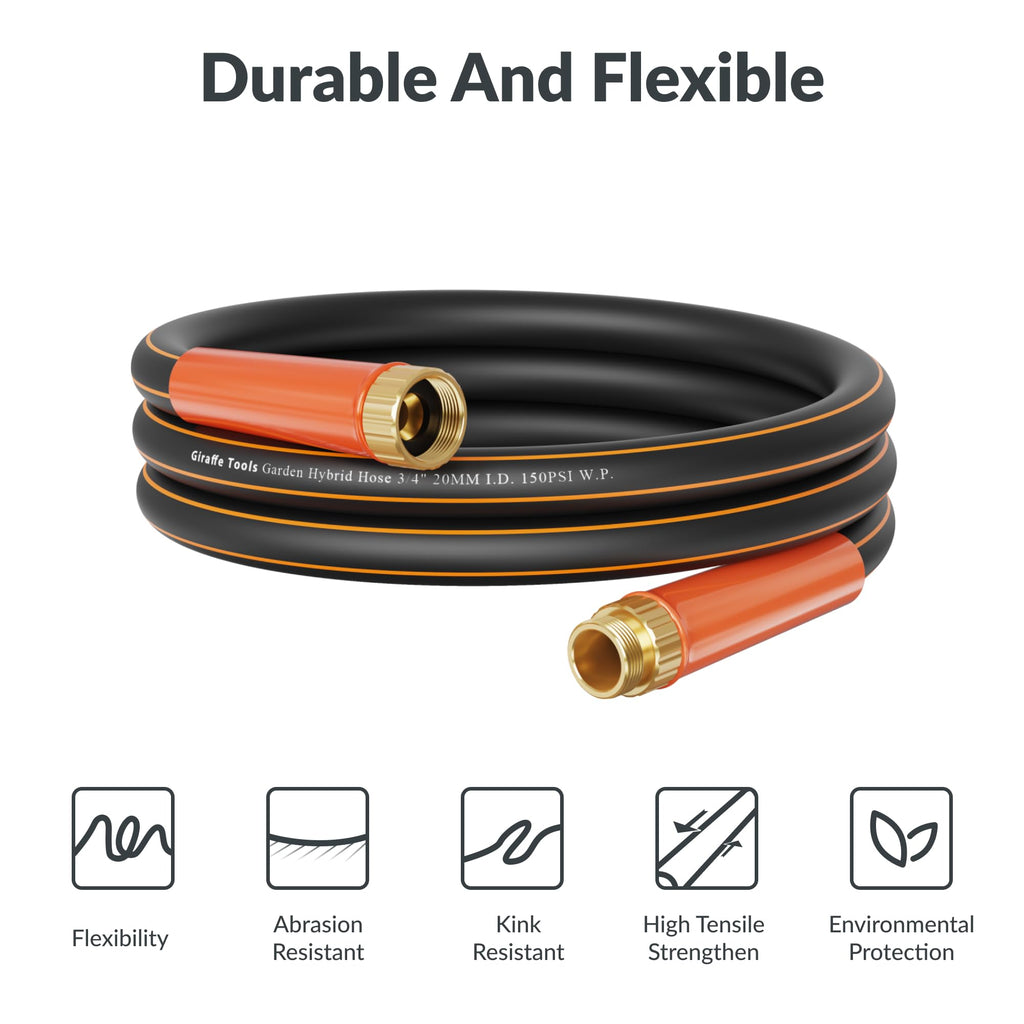 Garden Hose 25ft x 3/4" Heavy Duty Hybrid Lightweight T3544