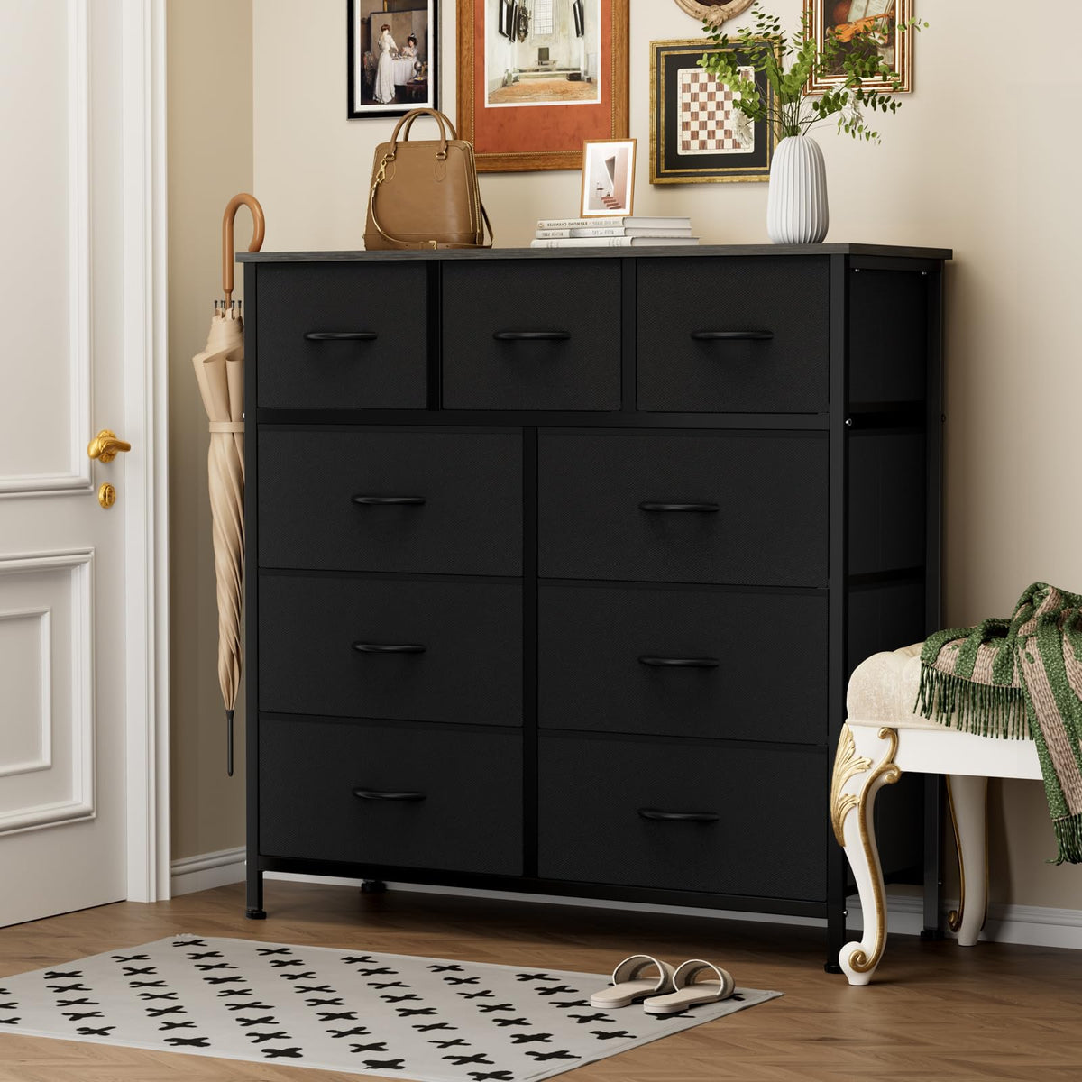 Black 9 Drawer Dresser E635451