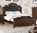 King Size Faux Leather Tufted Headboard Bed A865