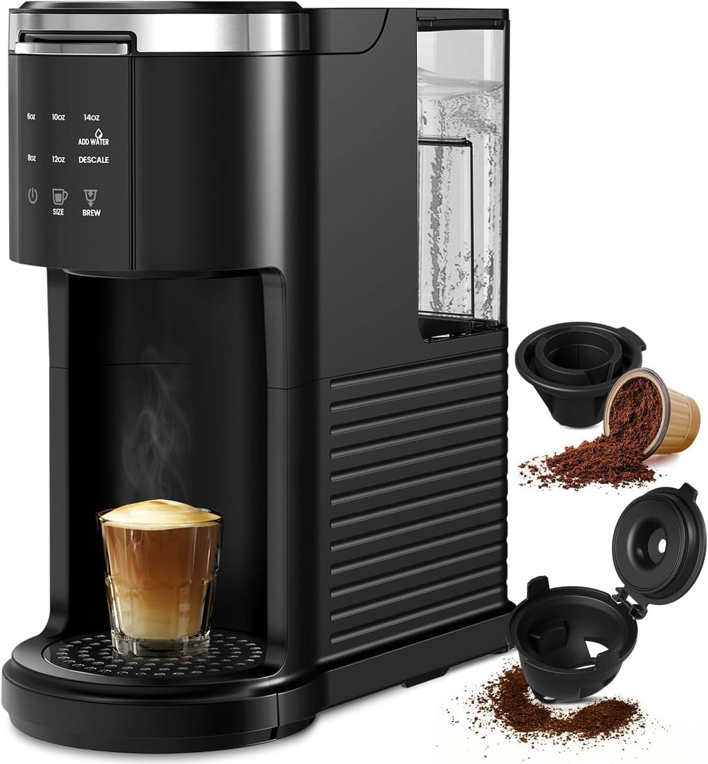 Single Serve 2 in 1 Coffee Maker with 40oz Removable Water Reservoir H456707