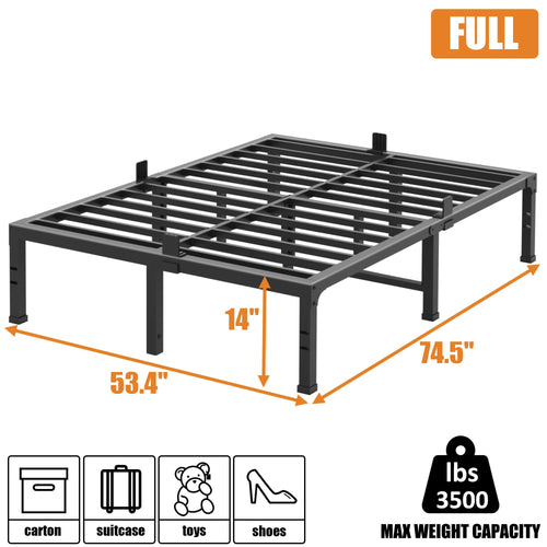 14 Inch Heavy Duty Metal Platform Bed Frame Full A721640