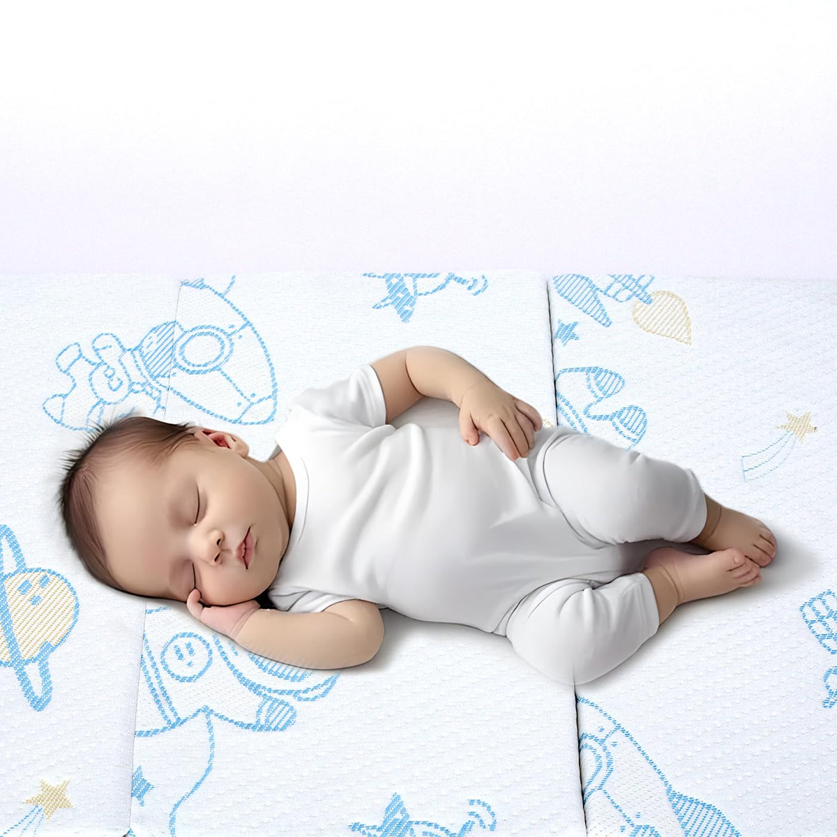 Trifold Portable Pack and Play Mattress Pad with Washable Cover A540