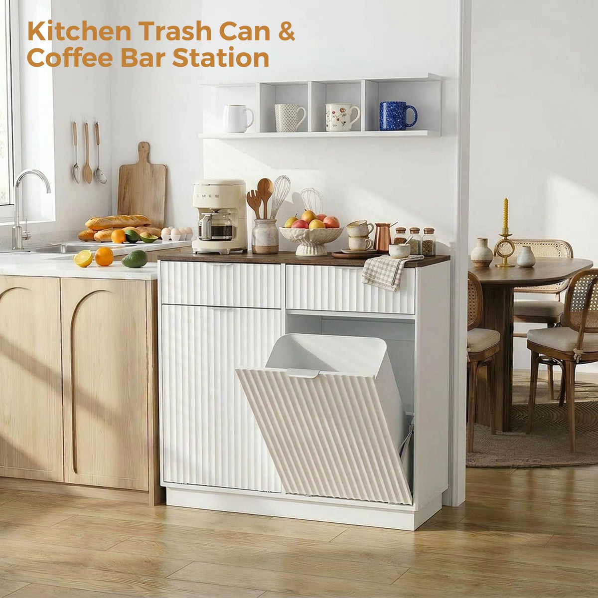 20 Gallon Tilt Out Trash Cabinet with 2 Drawers L83244