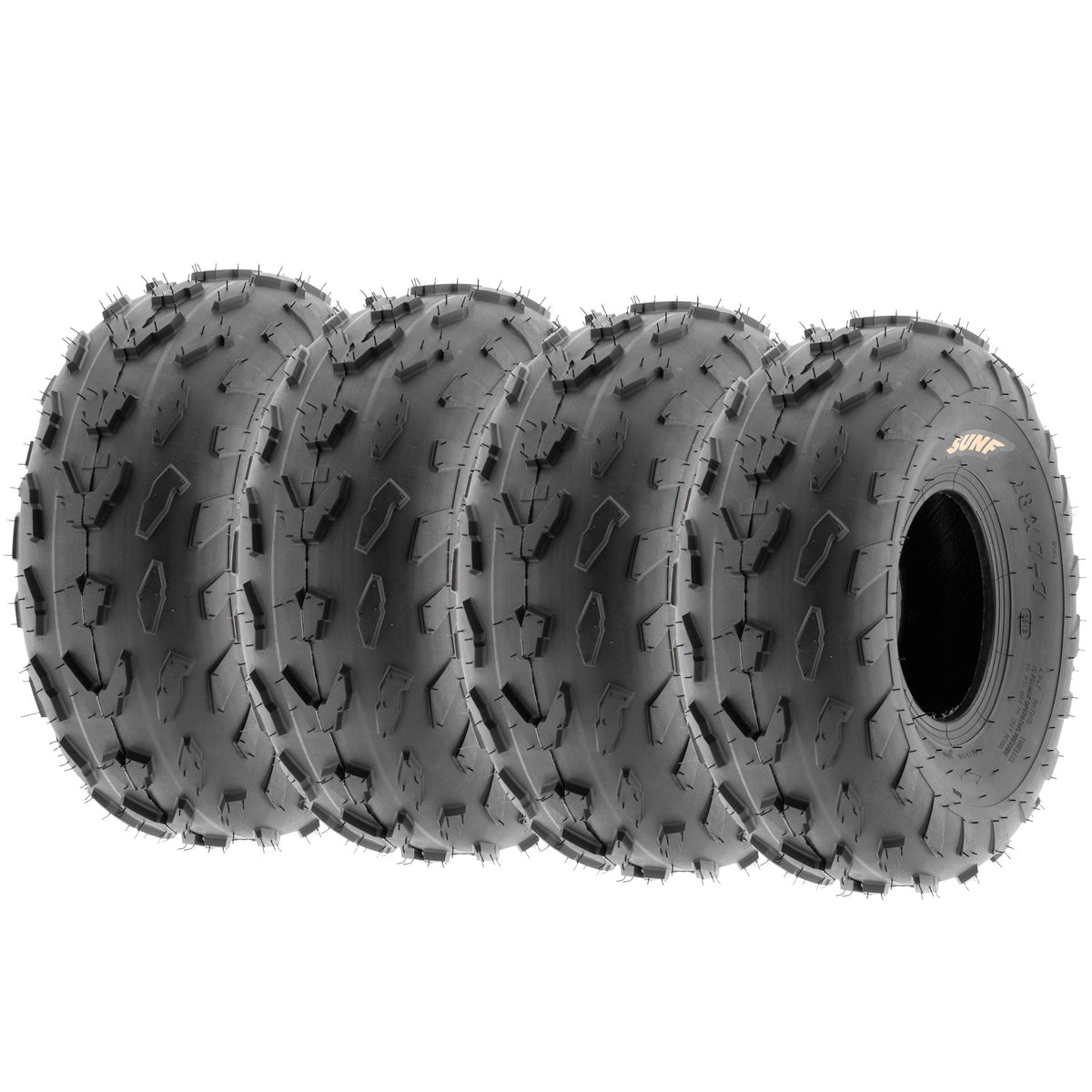 18x7-7 Directional Knobby Tread Tubeless ATV Tires Set of 4 G281026
