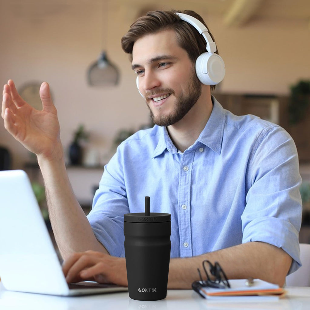 20oz Insulated Stainless Steel Tumbler with Lid and Straw Q3244