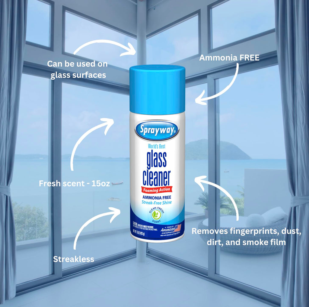 Ammonia-Free Glass Cleaner Aerosol Spray, 15oz, Pack of 6 C5141
