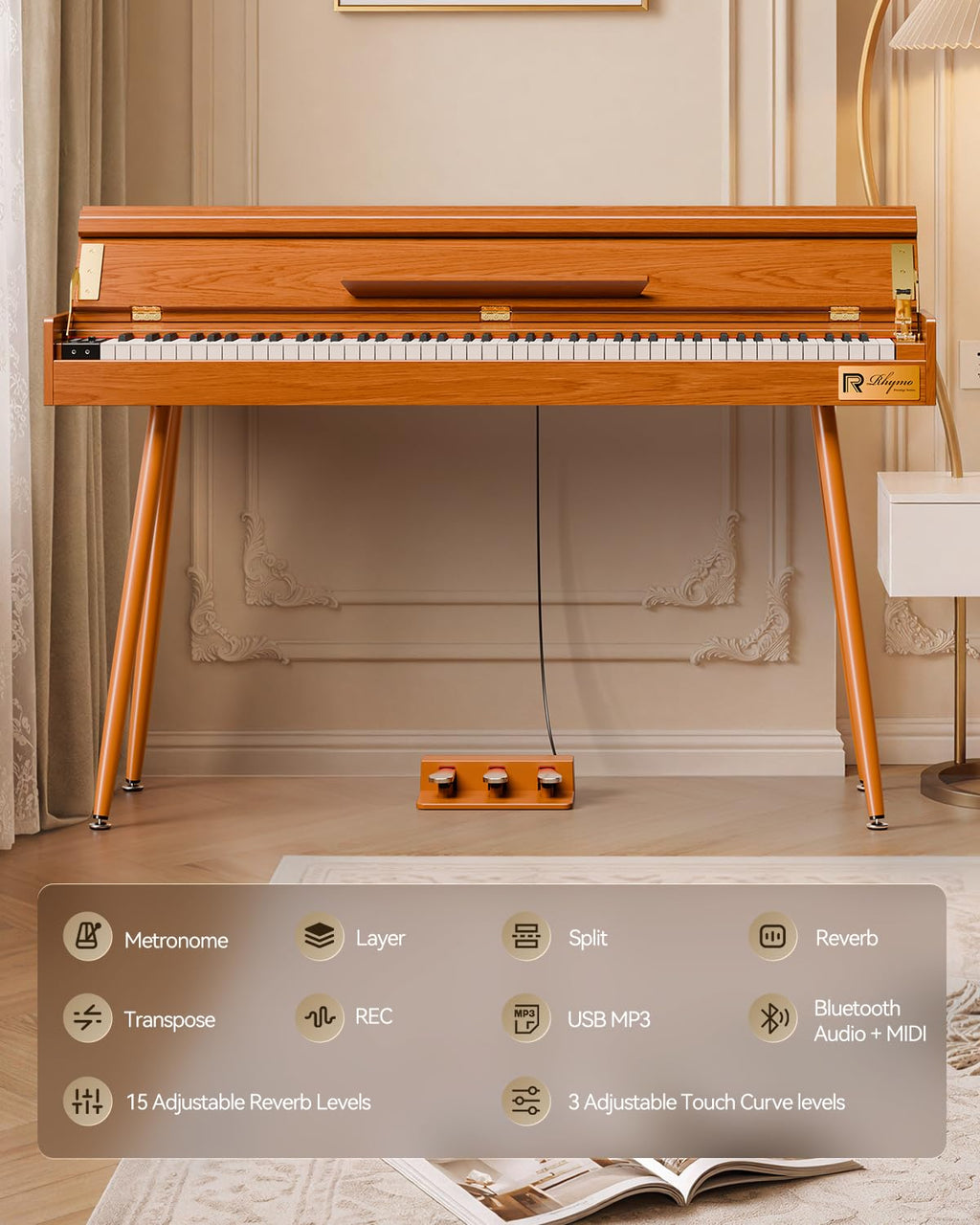 88-Key Weighted Hammer Action Digital Piano D8482