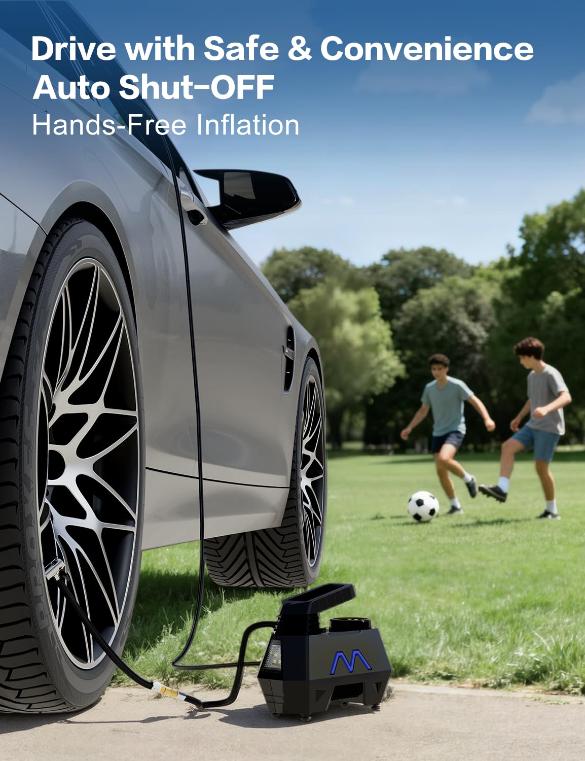 Portable Air Compressor 150PSI 12V DC with Digital Pressure Gauge and LED Light I63754