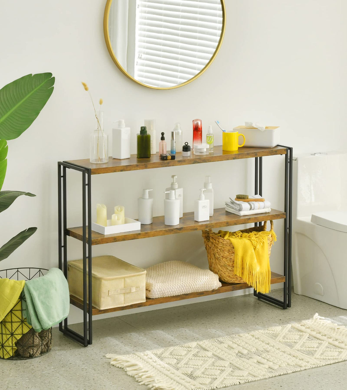 3-Tier Wood and Metal Bookshelf I293