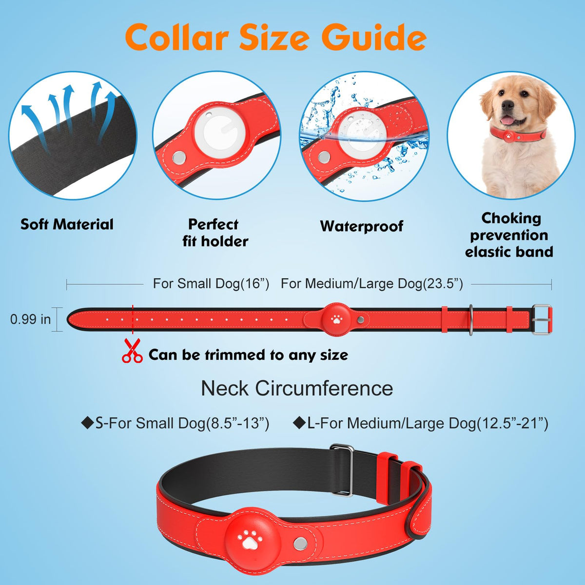 GPS Tracker for Dogs, Pet Location Tracker with Collar T269