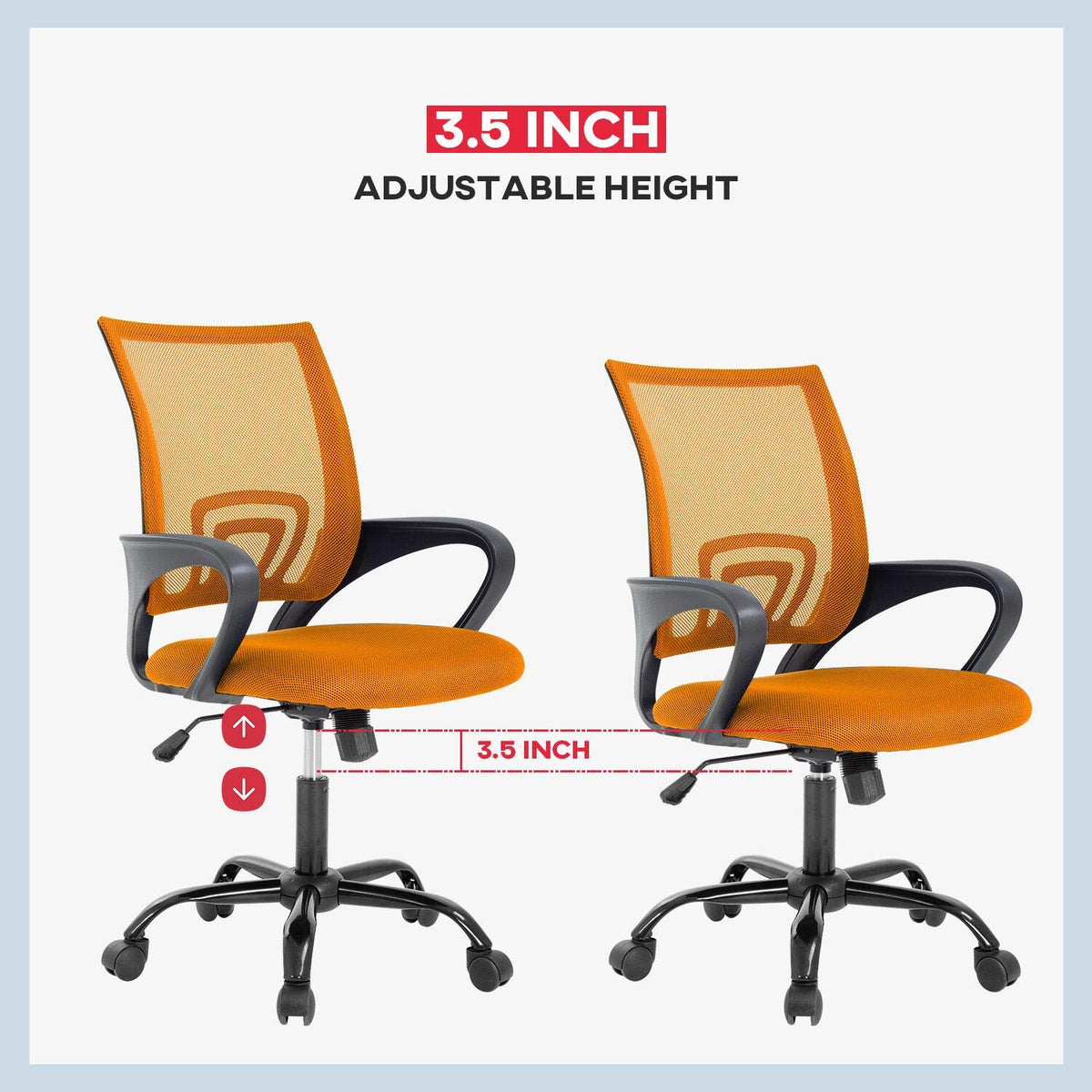 Orange Mesh Office Chair with Lumbar Support P74990
