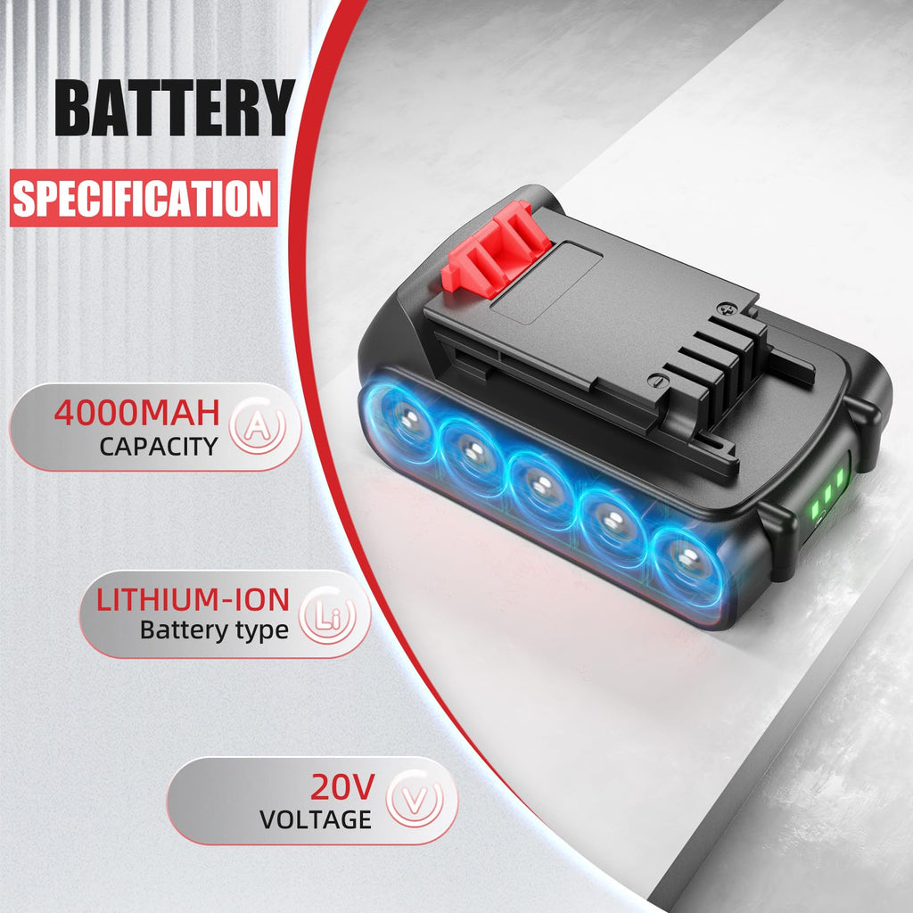 4.0Ah 20V Lithium Battery 2Pack H54210