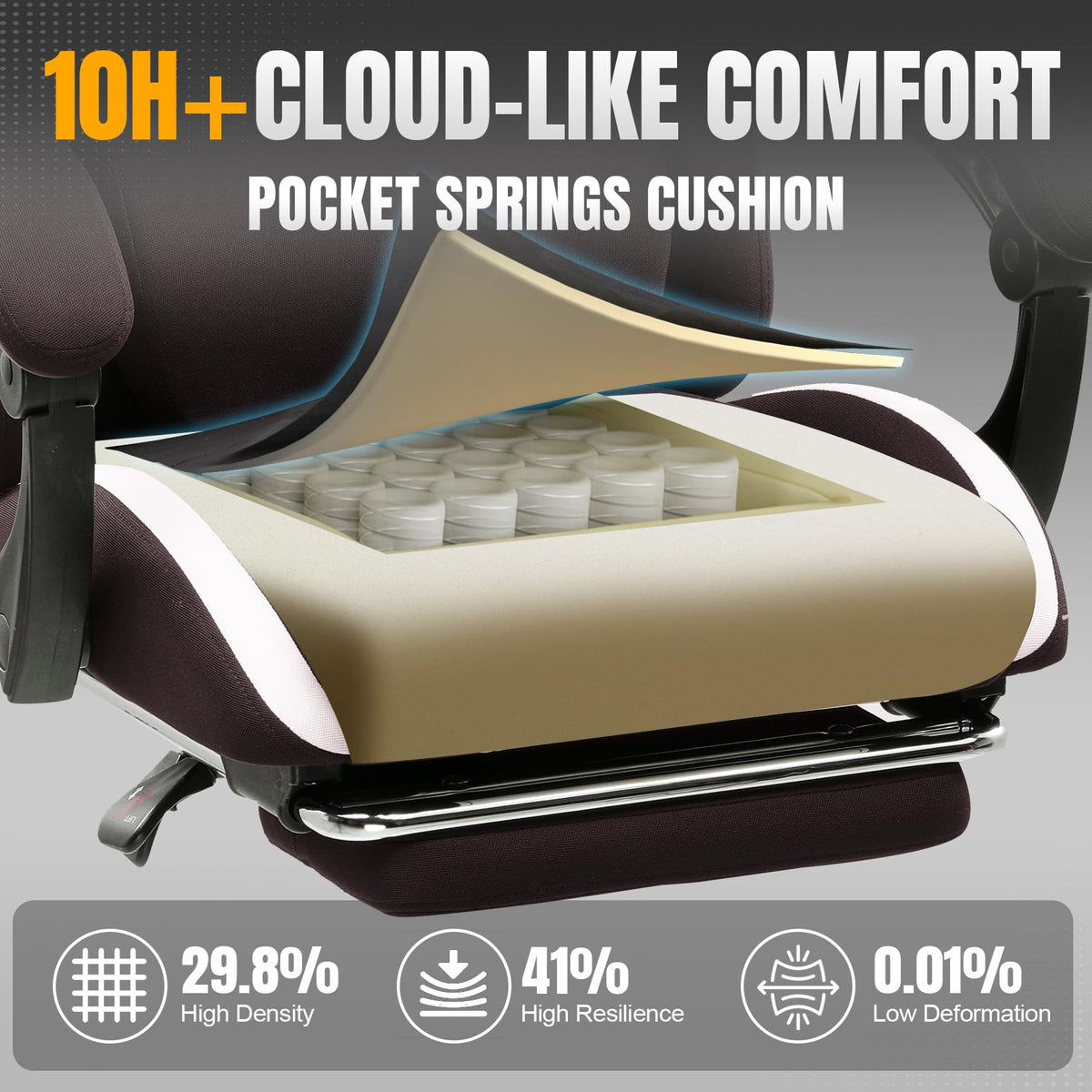 Brown Ergonomic Gaming Chair with Foot Rest Y693