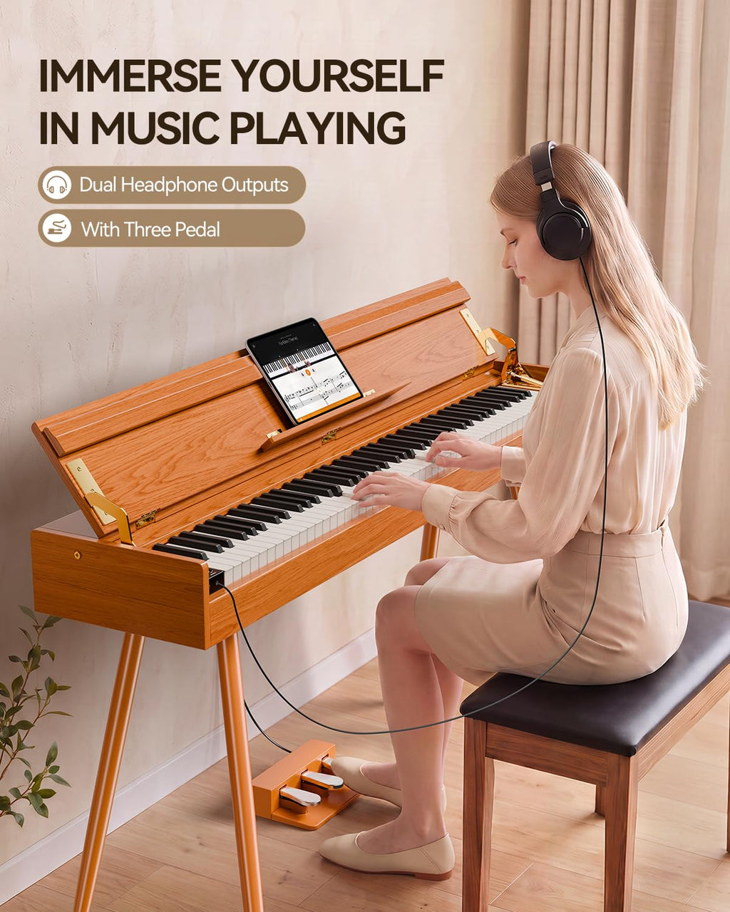 88-Key Weighted Hammer Action Digital Piano D8482