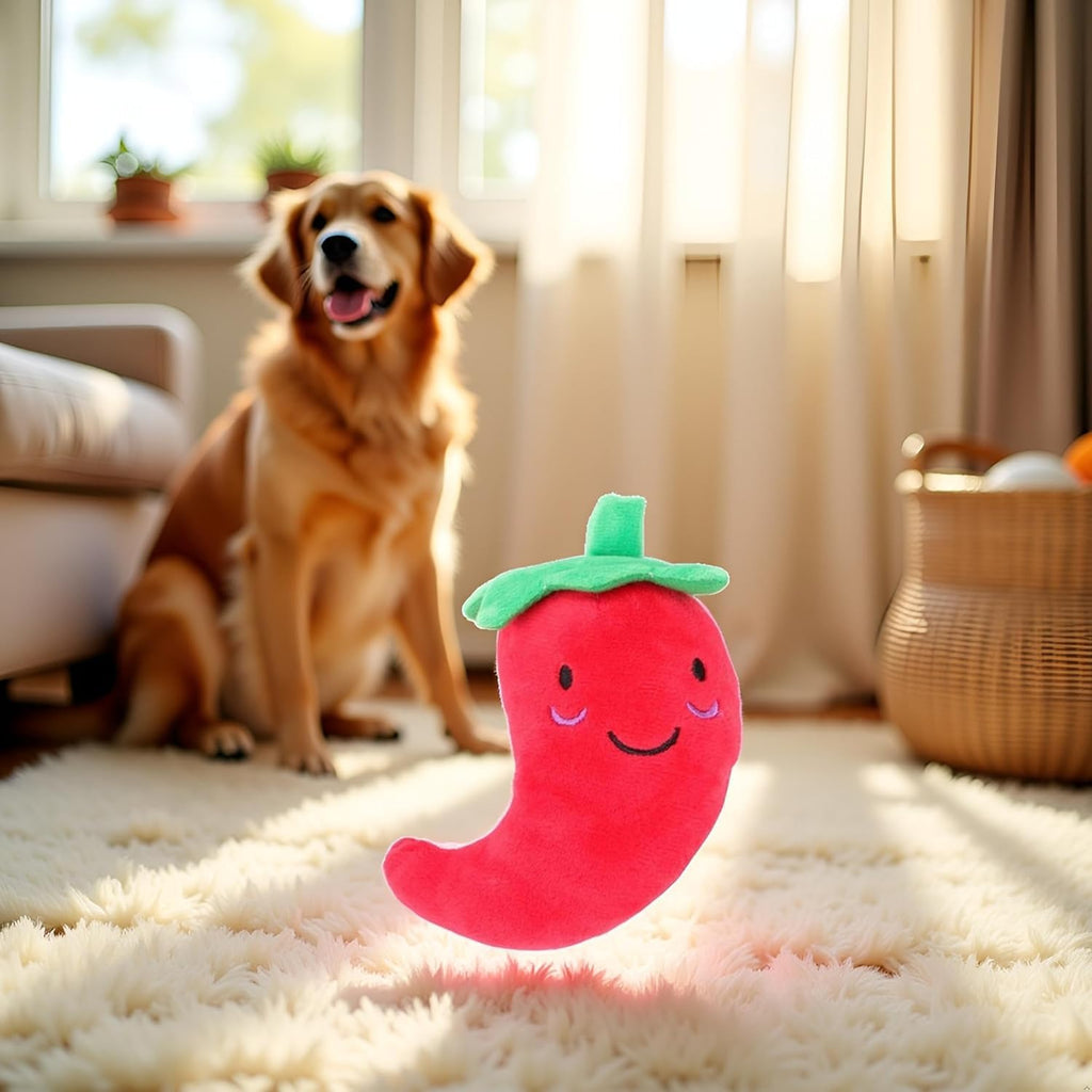 Red Squeaky Plush Dog Toys R45449