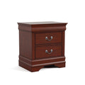 Solid Wood Nightstand with Drawers and Antique Nickle Handles B4738