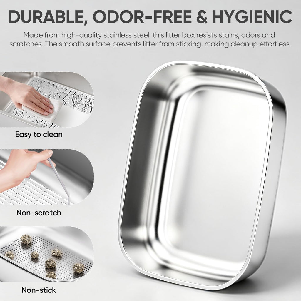 Stainless Steel Sifting Litter Box with Lid M67086