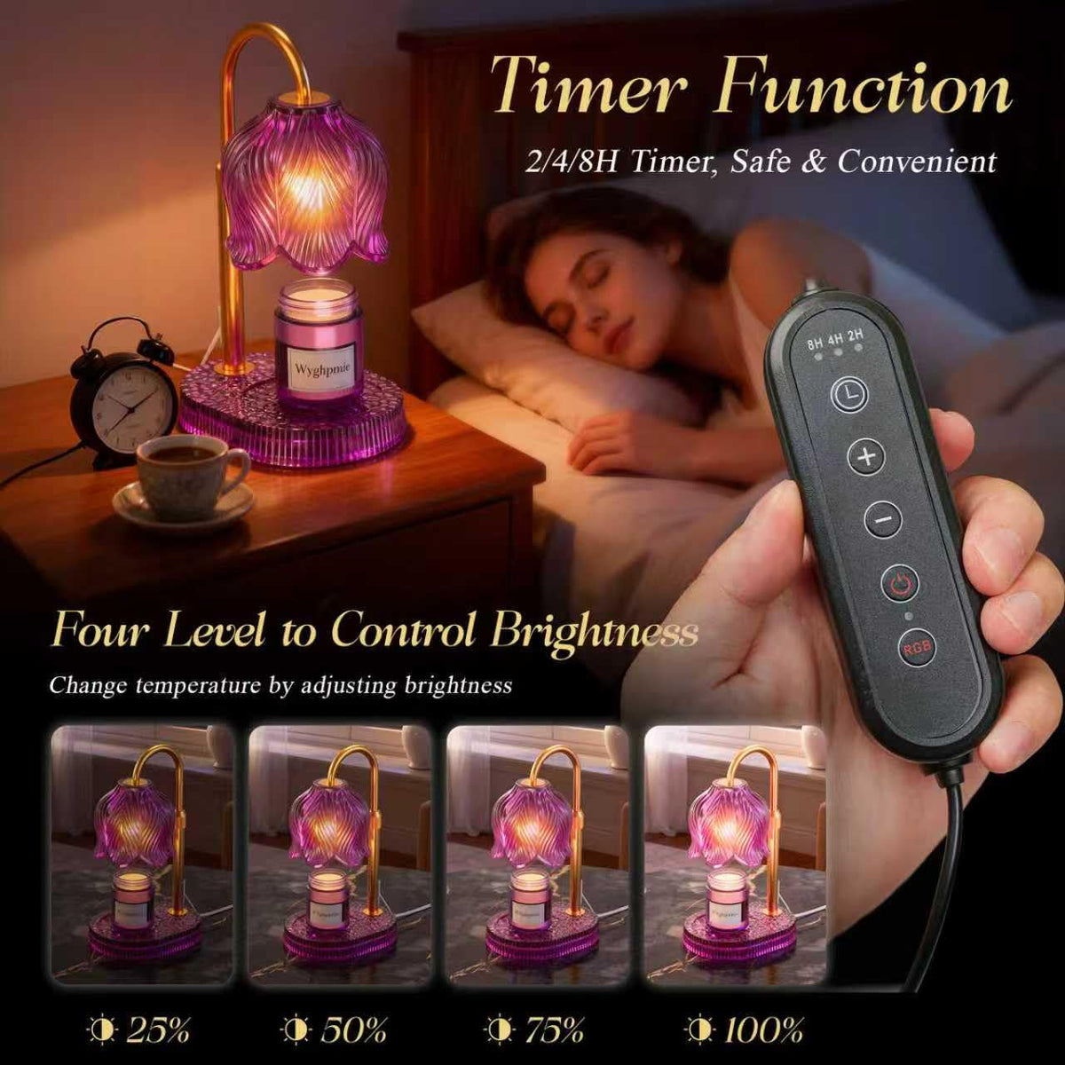 Flower Candle Warmer Lamp with Timer G318