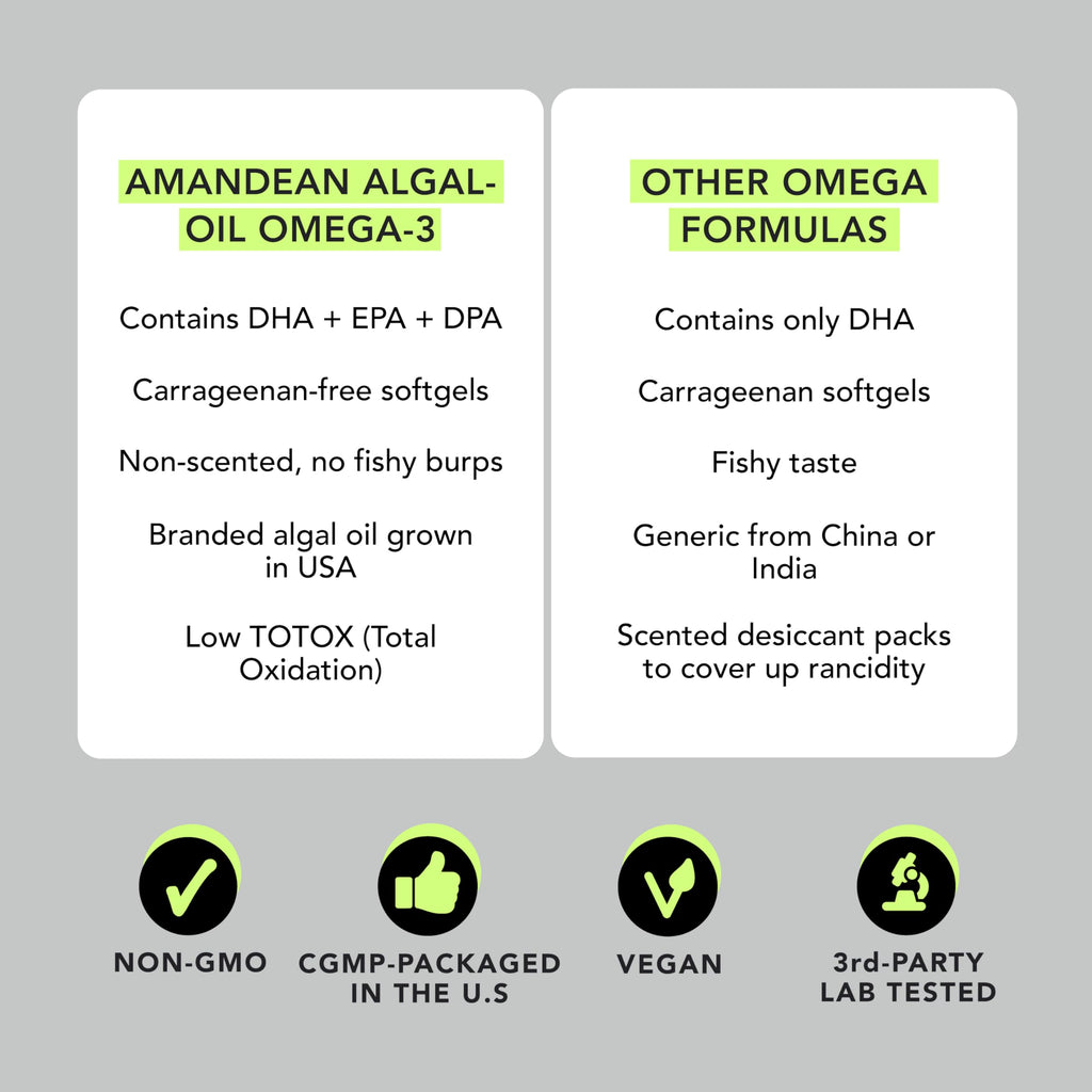 Vegan Omega-3 Algal Oil DHA EPA Softgels, 120ct I24174