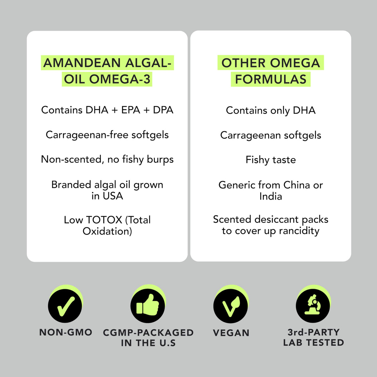 Vegan Omega-3 Algal Oil DHA EPA Softgels, 120ct I24174