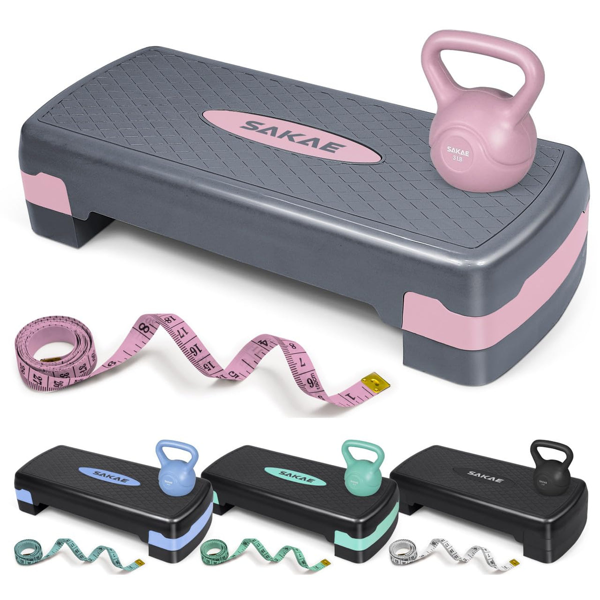 Adjustable Non-Slip Step Aerobics Platform Set V149