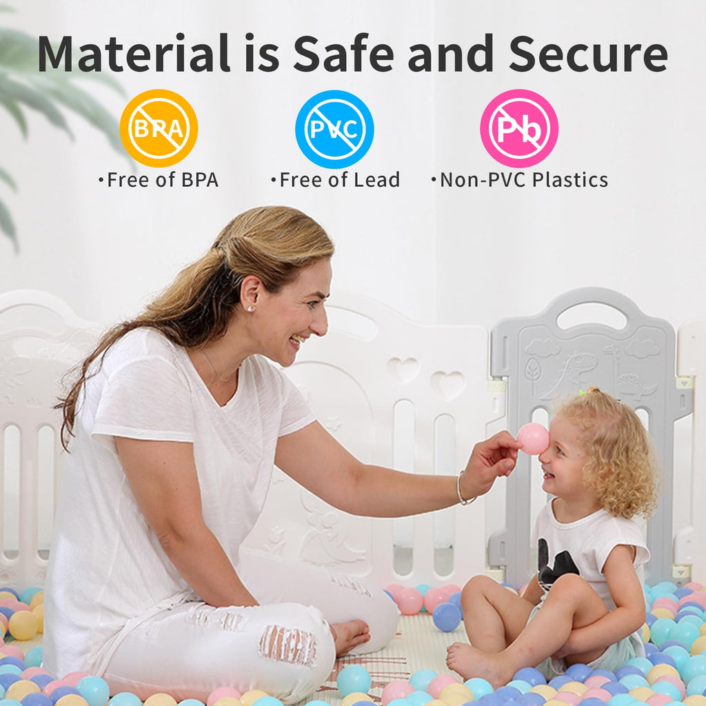 100pcs Crush Proof Plastic BPA Free Non-Toxic Play Balls P76335