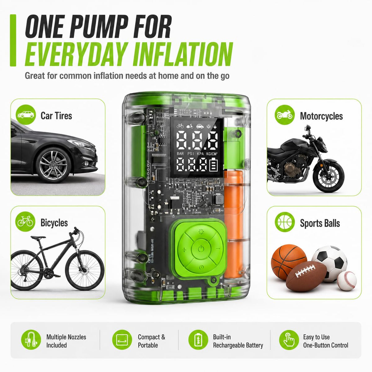 Cordless Portable Air Compressor 150 PSI Auto Shut-Off P330