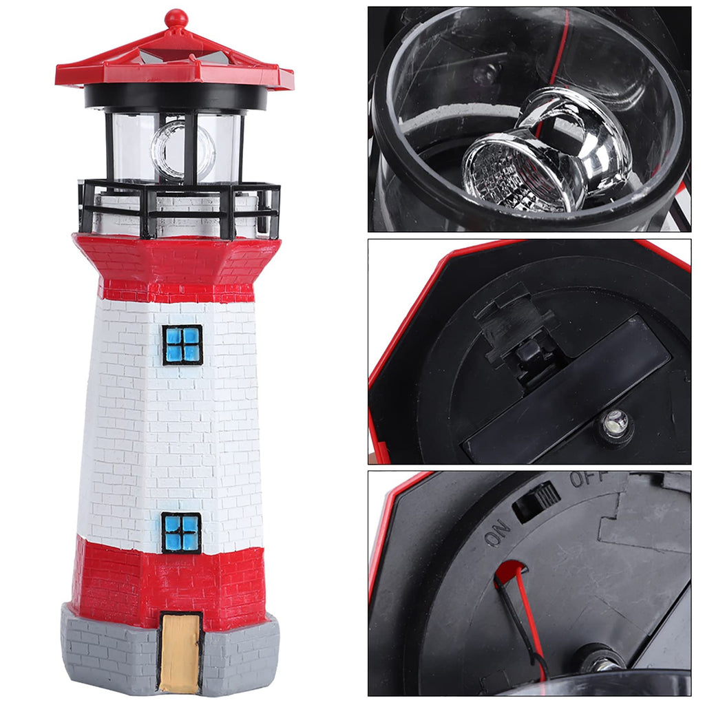 Solar Powered Rotating LED Lighthouse Z234