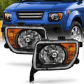 Black Headlights Headlamps Pair Set Driver & Passenger V398