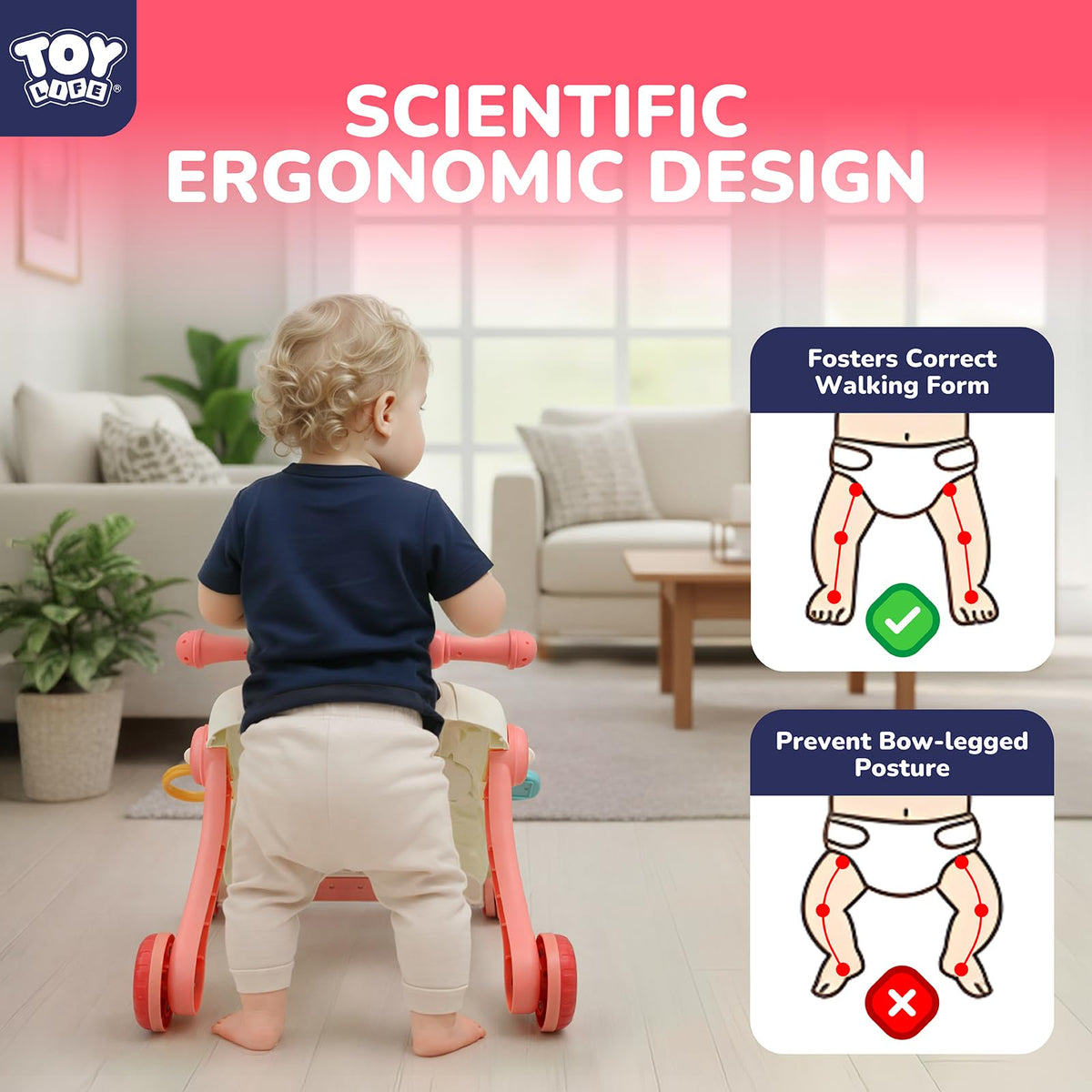 3-in-1 Baby Push Walker Sit to Stand Activity Table E66699