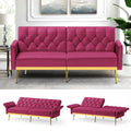 Velvet Sofa Bed with Adjustable Armrests & Backrests R448