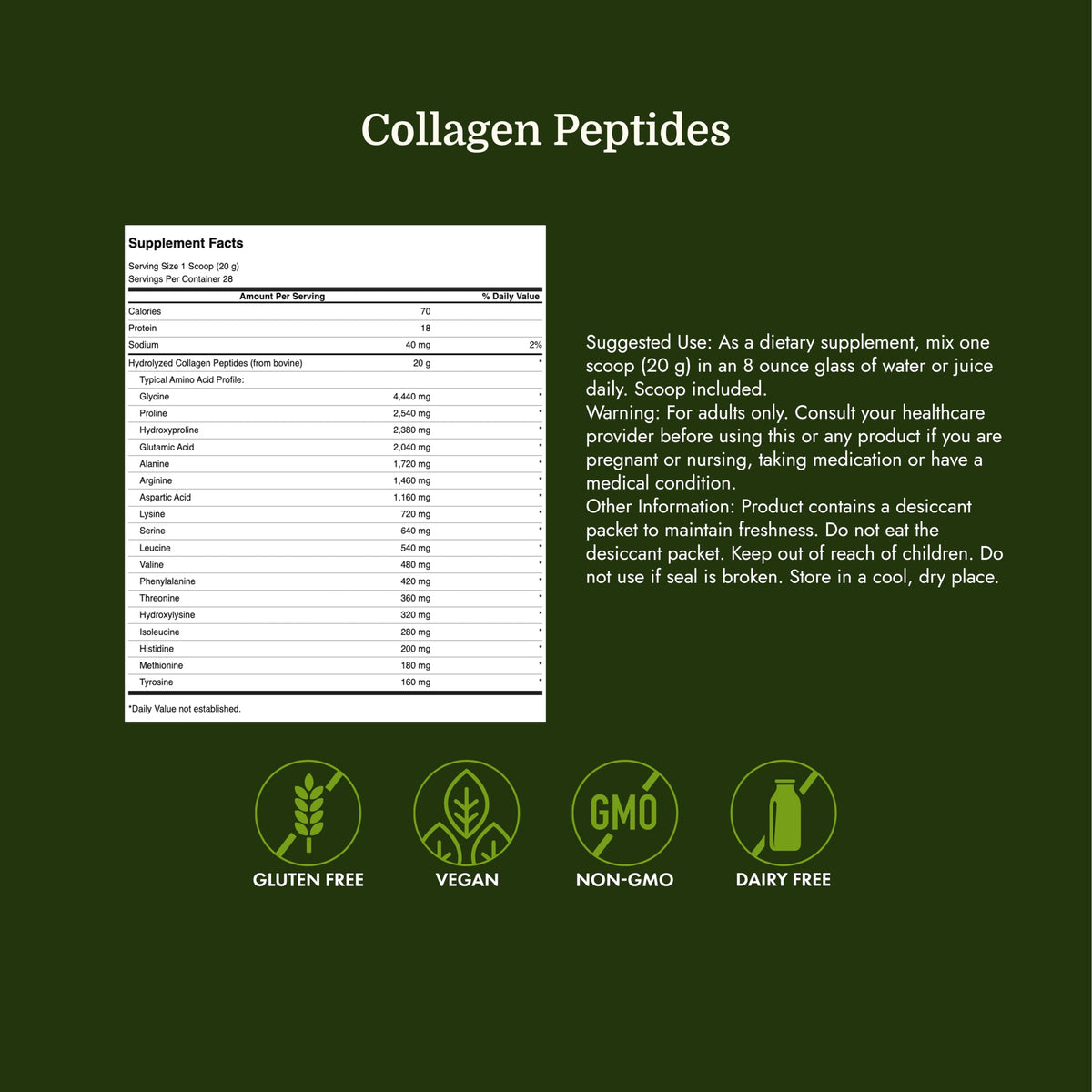 Collagen Peptides Unflavored 19.75 oz Powder G81141