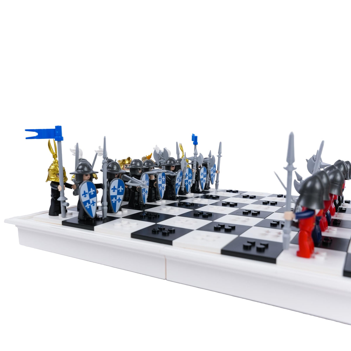 32PCS Medieval Knight Chess Building Blocks Set with Chess Board L760355