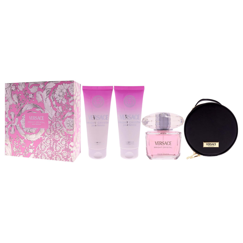 4 Pc Gift Set 3oz EDT Spray, 3.4oz Body Lotion, 3.4oz Shower Gel, Round Make Up Case X41001