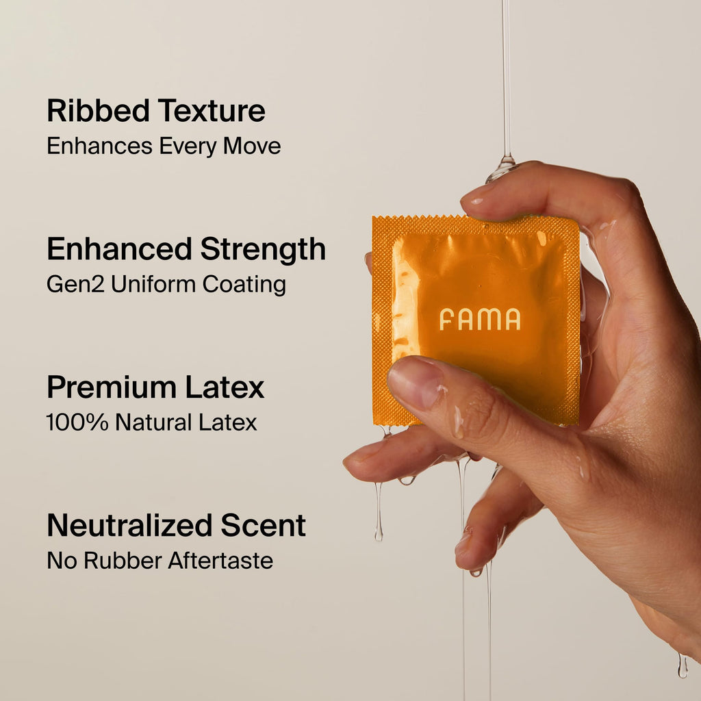 Ribbed Lubricated Natural Latex Condoms 3 Count Z52338