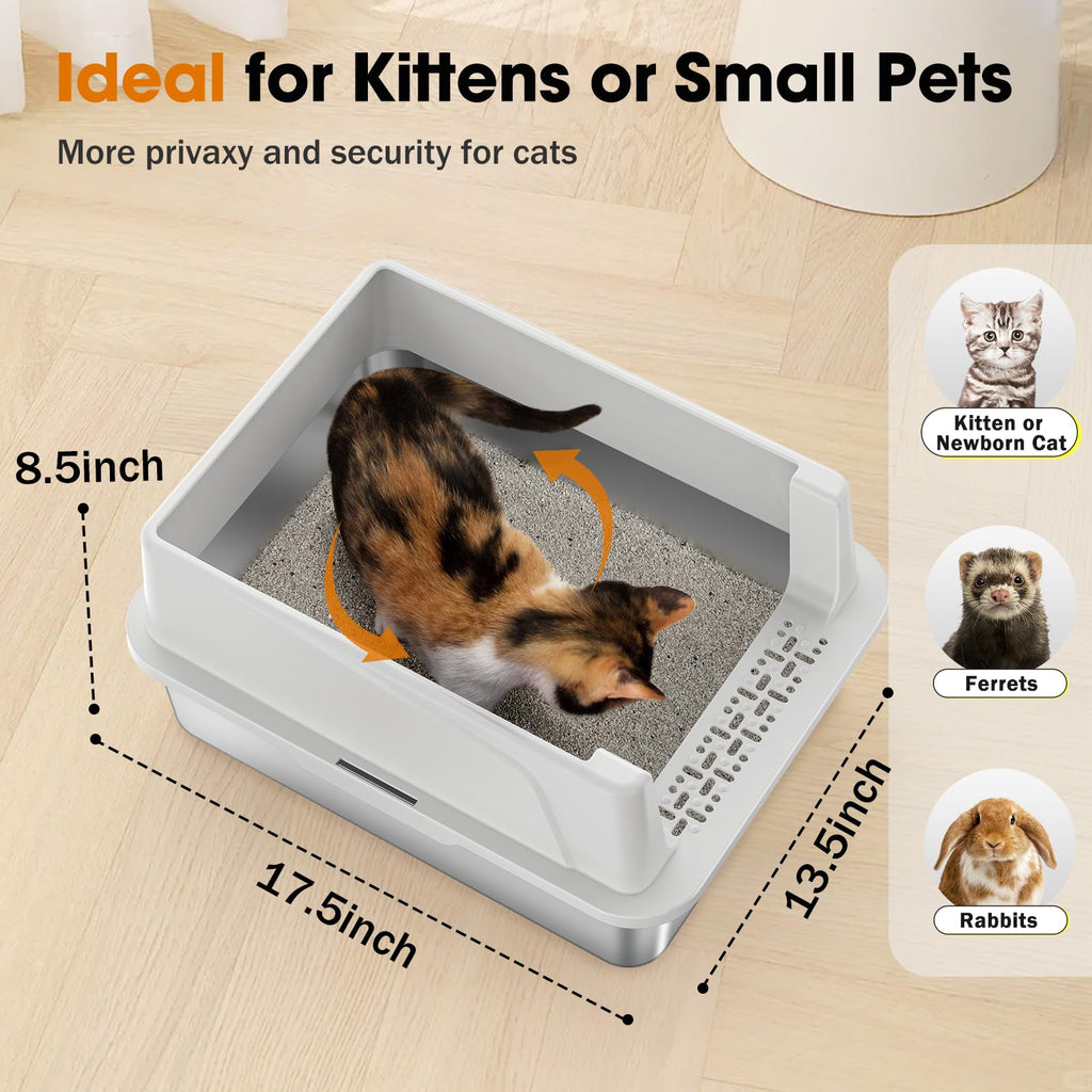 Stainless Steel Litter Box with Lid W74536