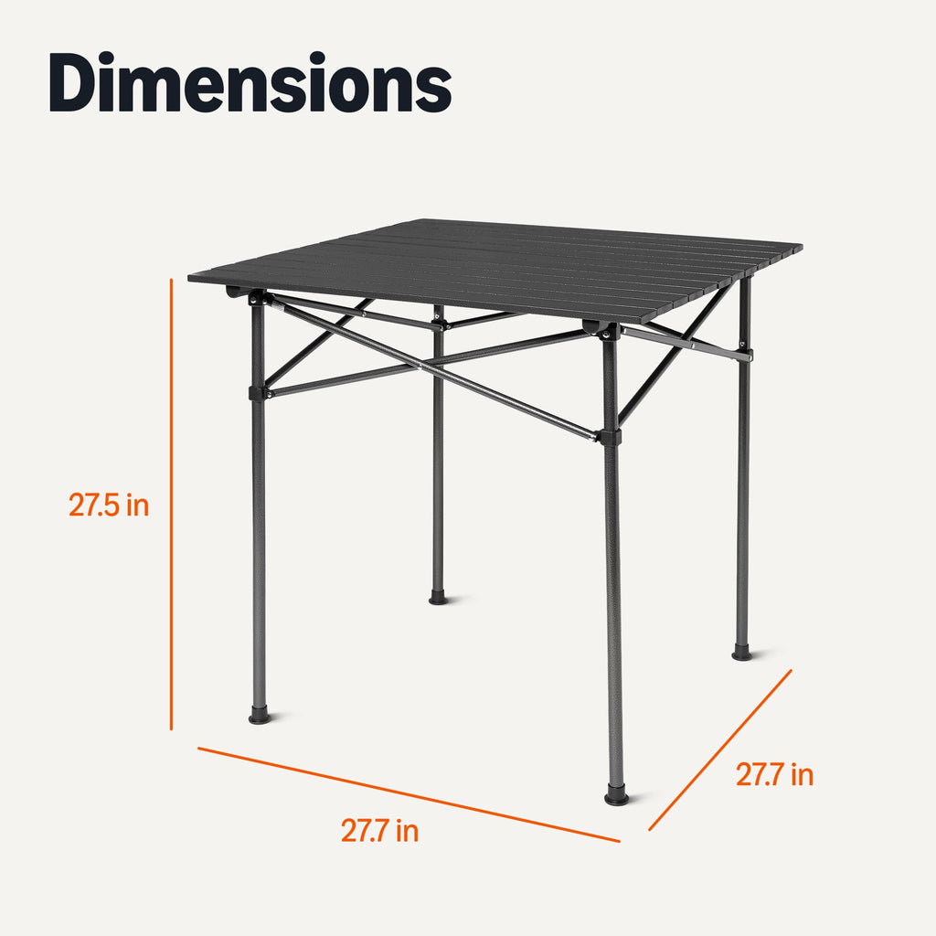 Portable Camping Table with Aluminum Roll-Up Top H77086