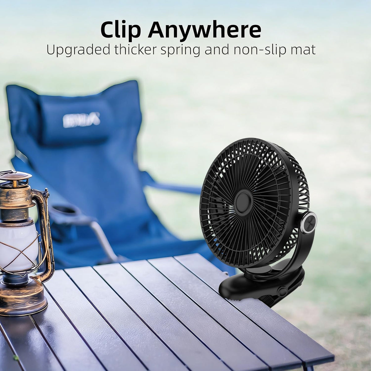 10000mAh 8-Inch Rechargeable Clip on Fan D7854