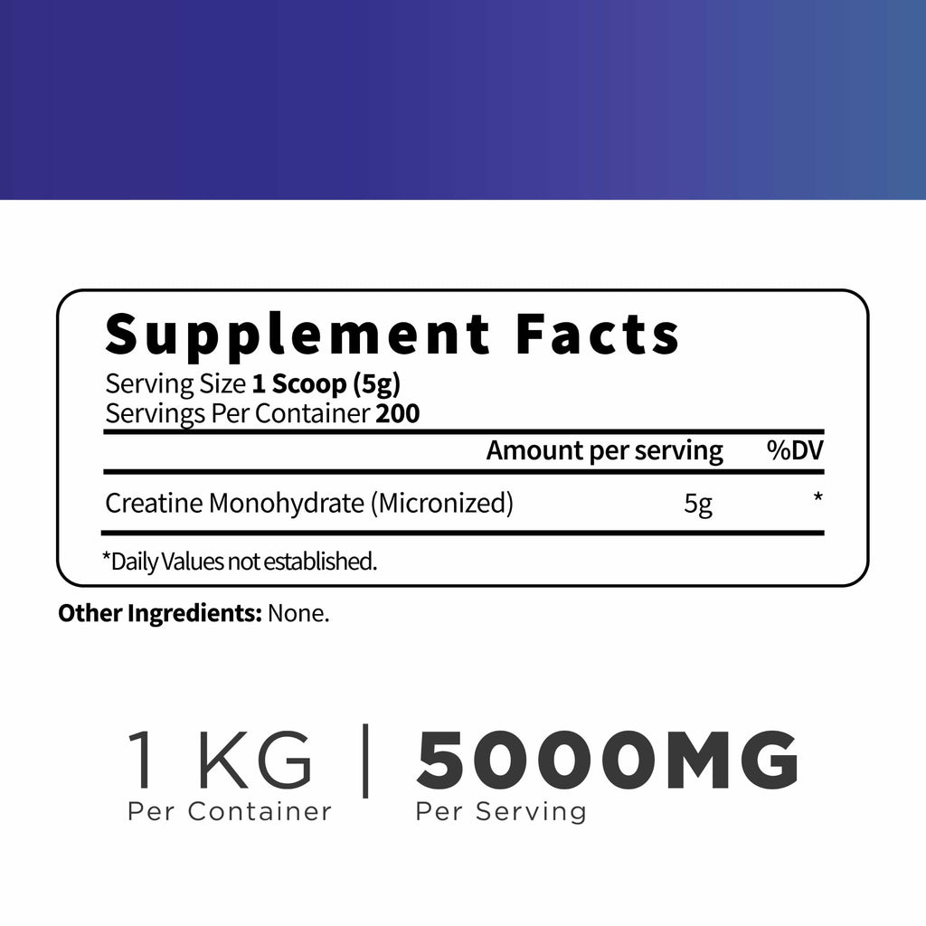 Unflavored Micronized Creatine Monohydrate 1 KG G595