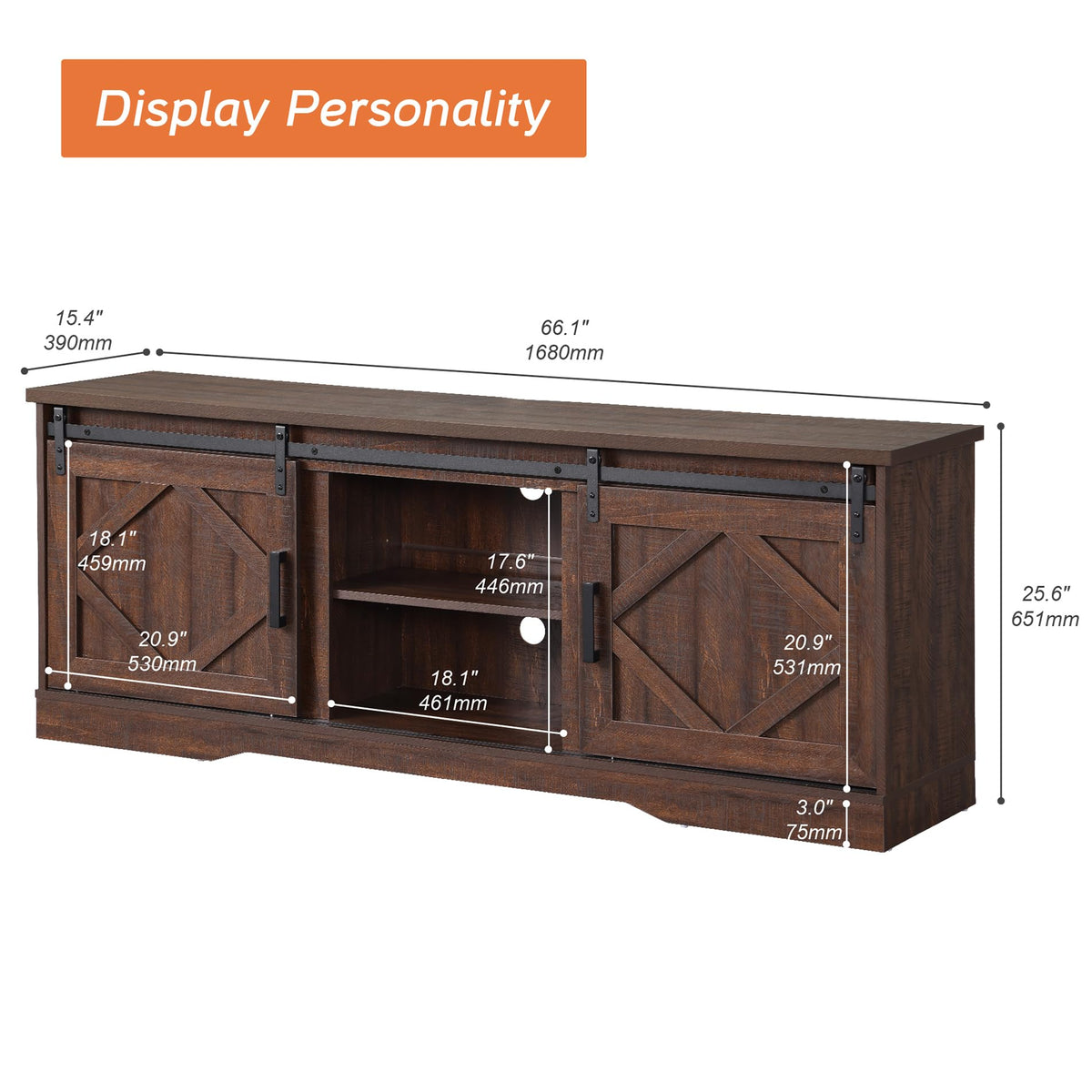 Farmhouse TV Stand for 60-75 inch TV E21662