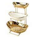 3 Tier Ceramic Fruit Bowl with Metal Rack H757668